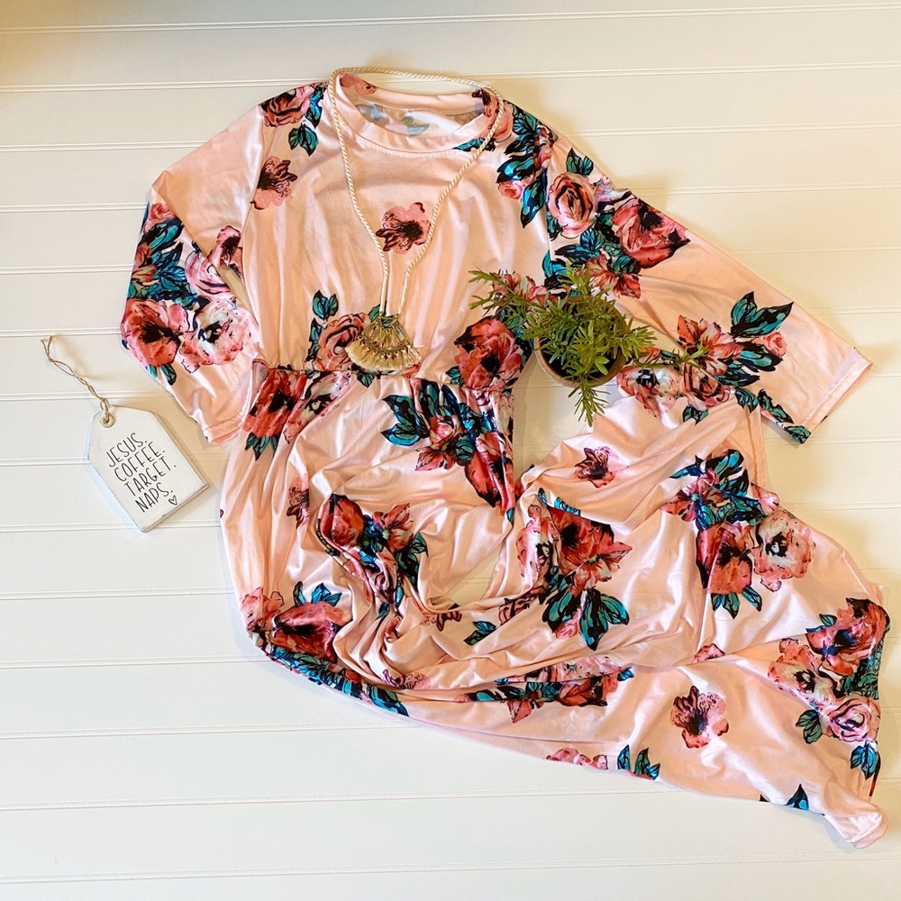 New Floral Long Sleeve Maxi Dress, size M/L/XL